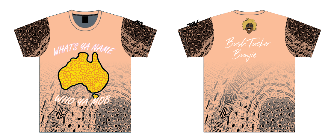 Bush Tucker Bunji- Tee Shirt- What ya name who ya mob?