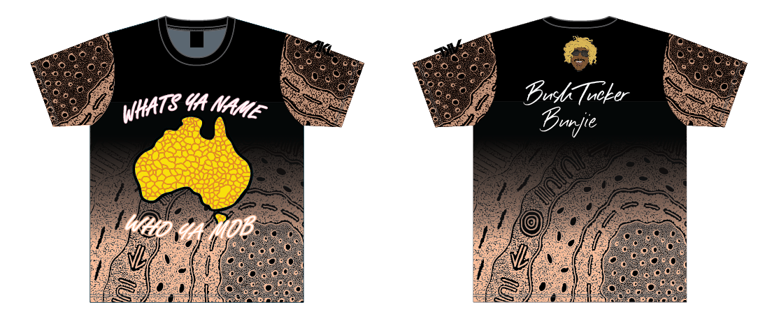 Bush Tucker Bunji- Tee Shirt- What ya name who ya mob?