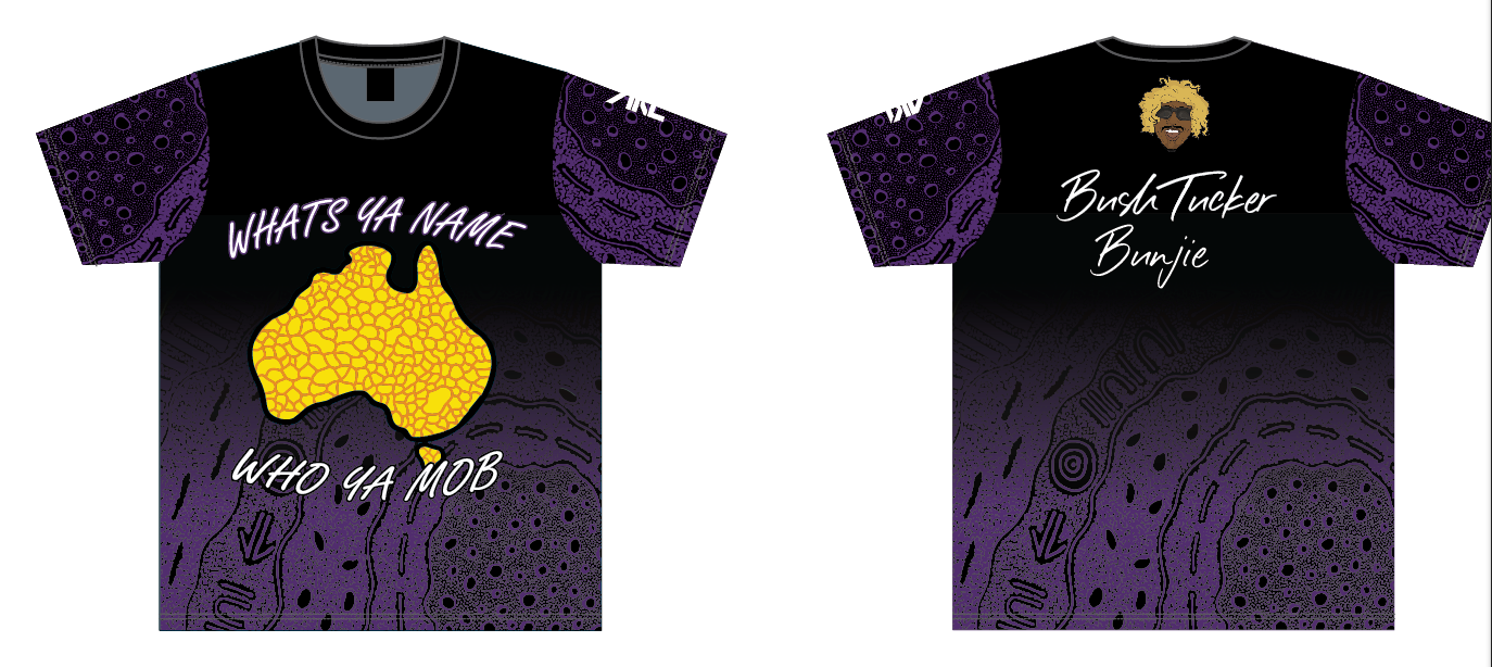 Bush Tucker Bunji- Tee Shirt- What ya name who ya mob?